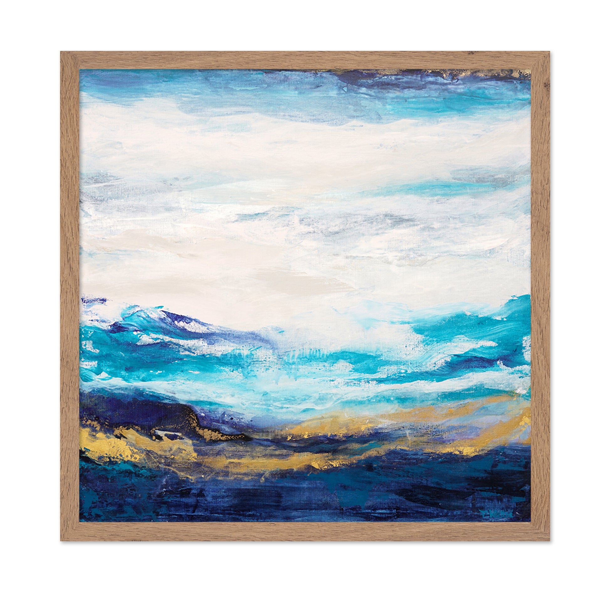 Serene Landscape With Soft Blue And Golden Tones