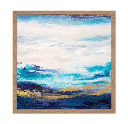 Serene Landscape With Soft Blue And Golden Tones