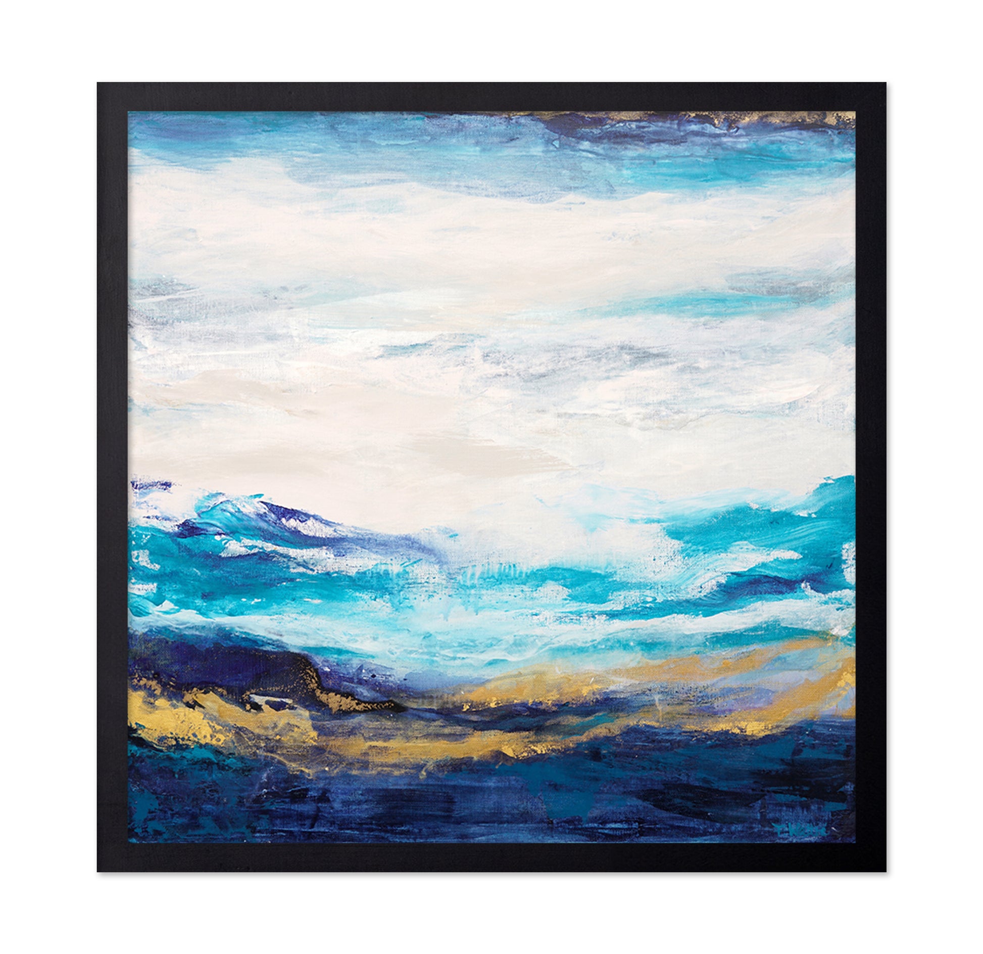 Serene Landscape With Soft Blue And Golden Tones