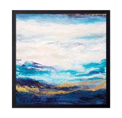 Serene Landscape With Soft Blue And Golden Tones
