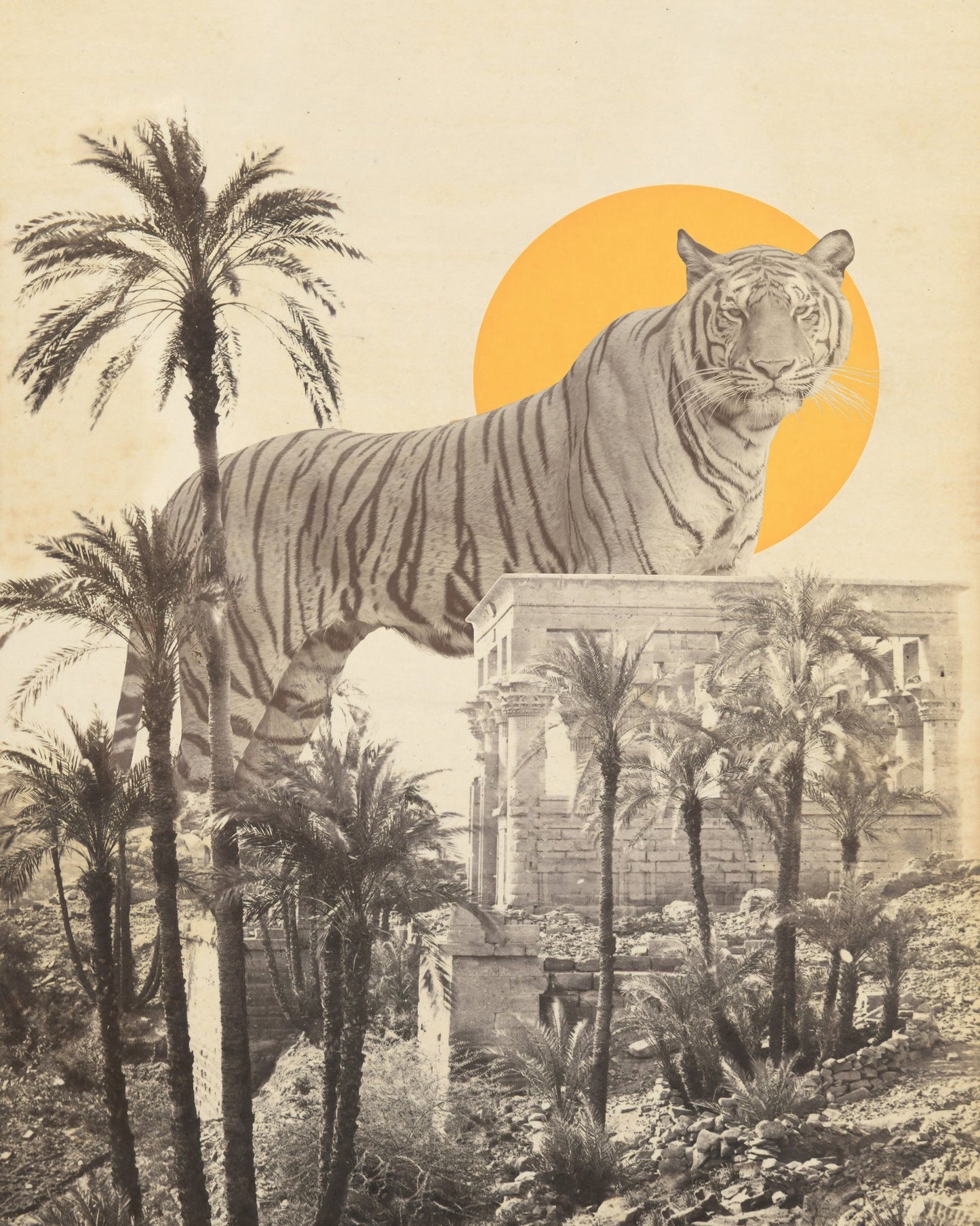 Giant Tiger In Ruins