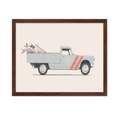 Pickup Car With Surfboards