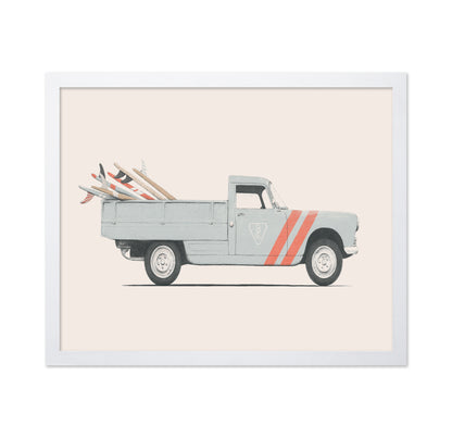 Pickup Car With Surfboards