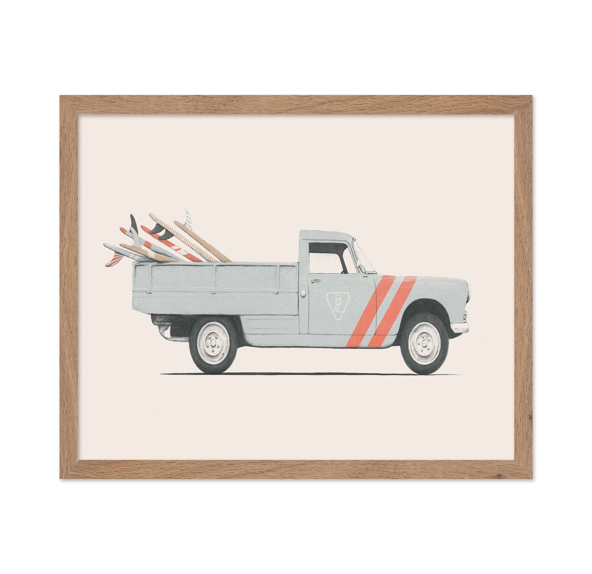 Pickup Car With Surfboards