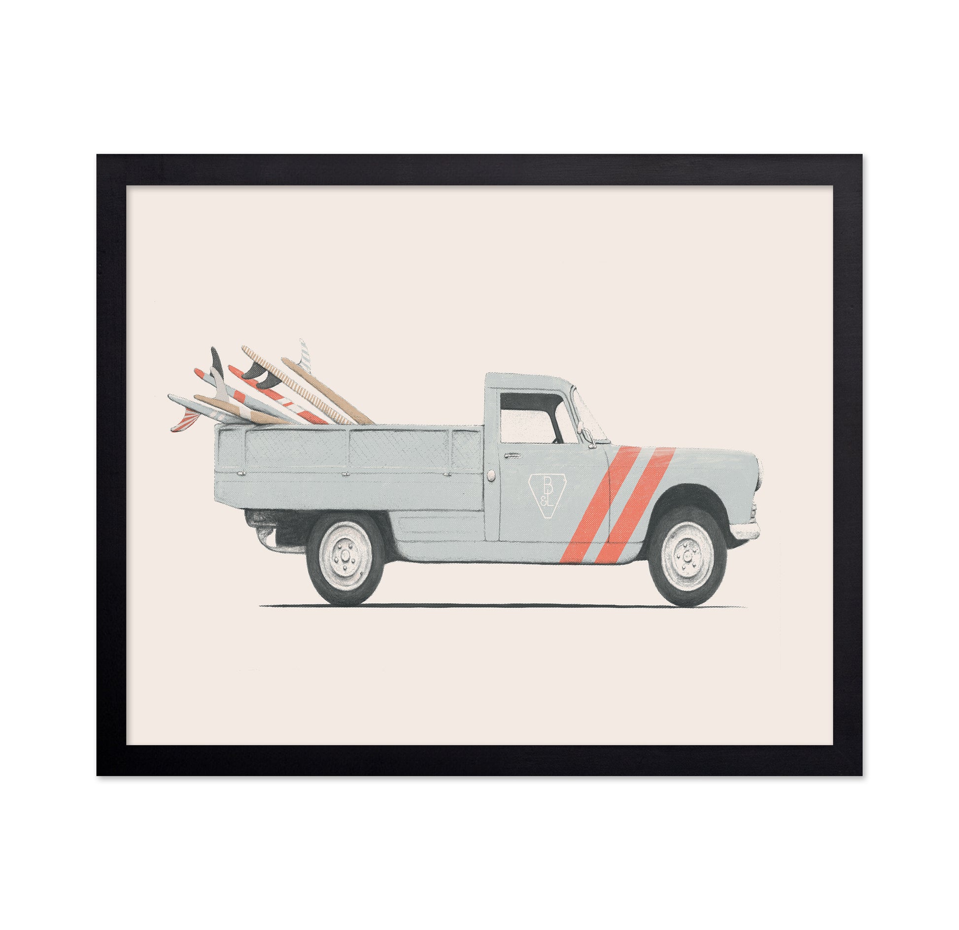 Pickup Car With Surfboards