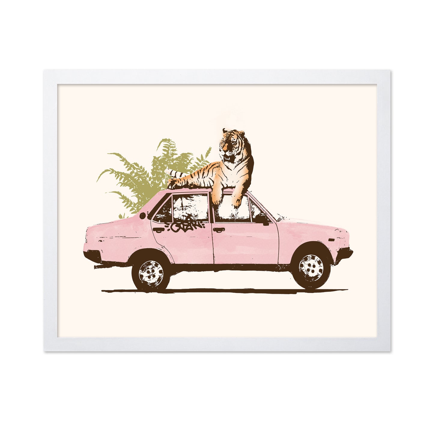 Tiger On Car