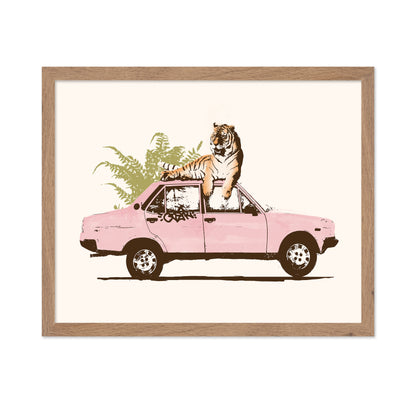 Tiger On Car