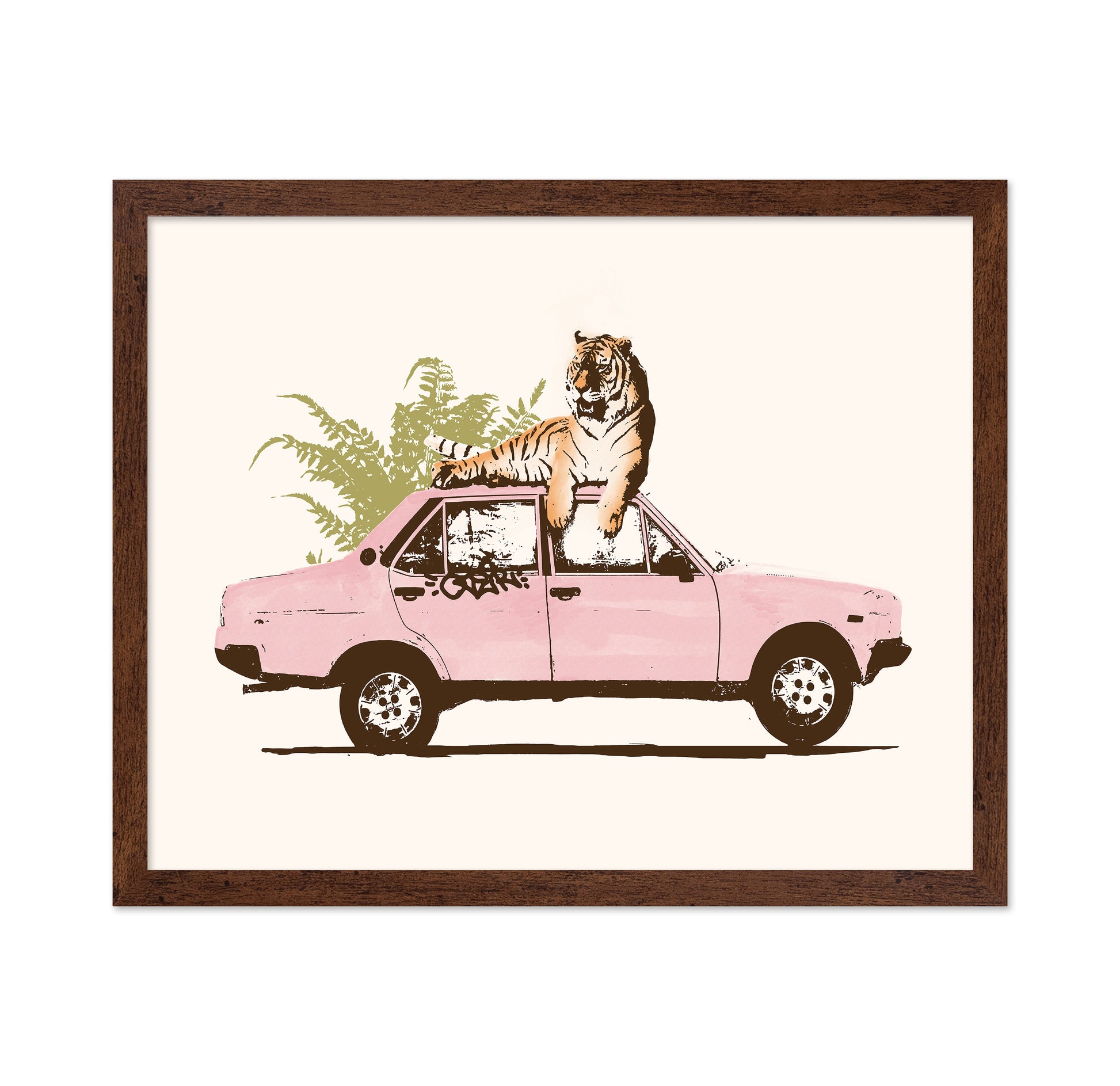 Tiger On Car