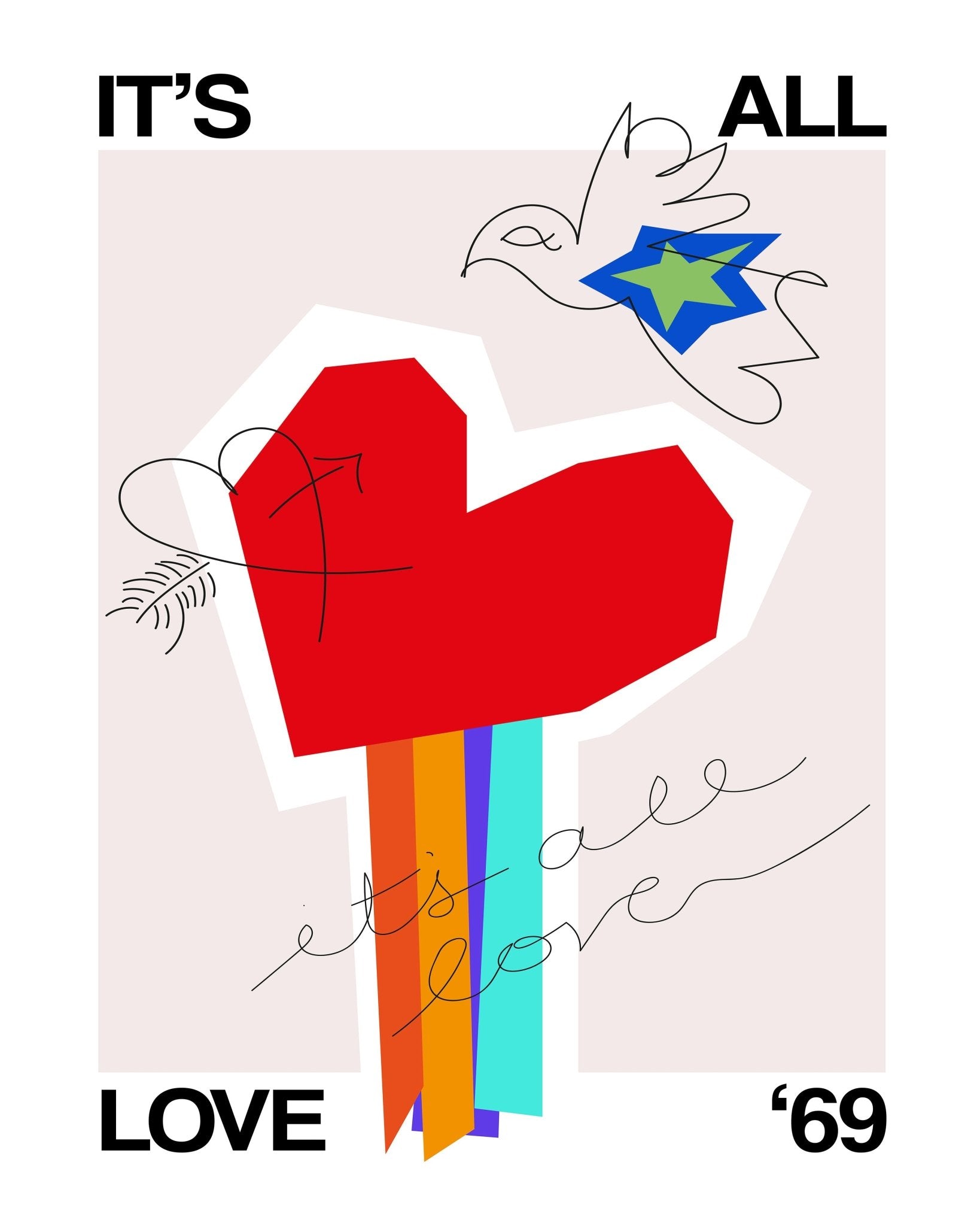 It'S All Love '69 Heart Greige