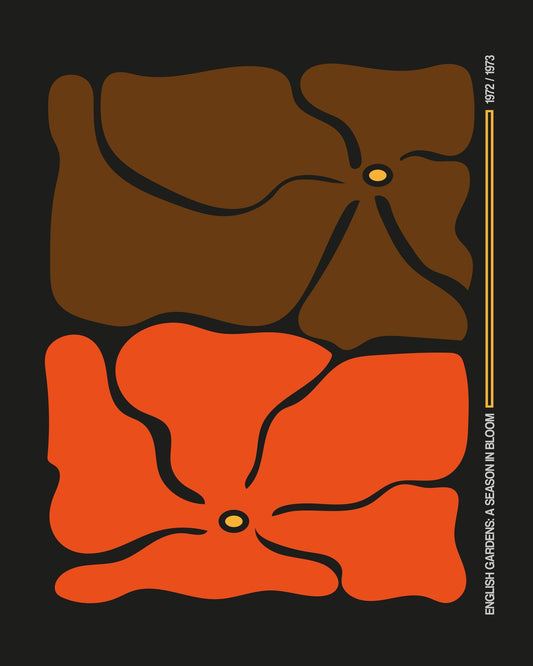 Two Flower Grey/Orange