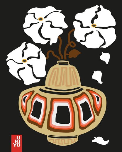 Ukiyo Vase Flower Black