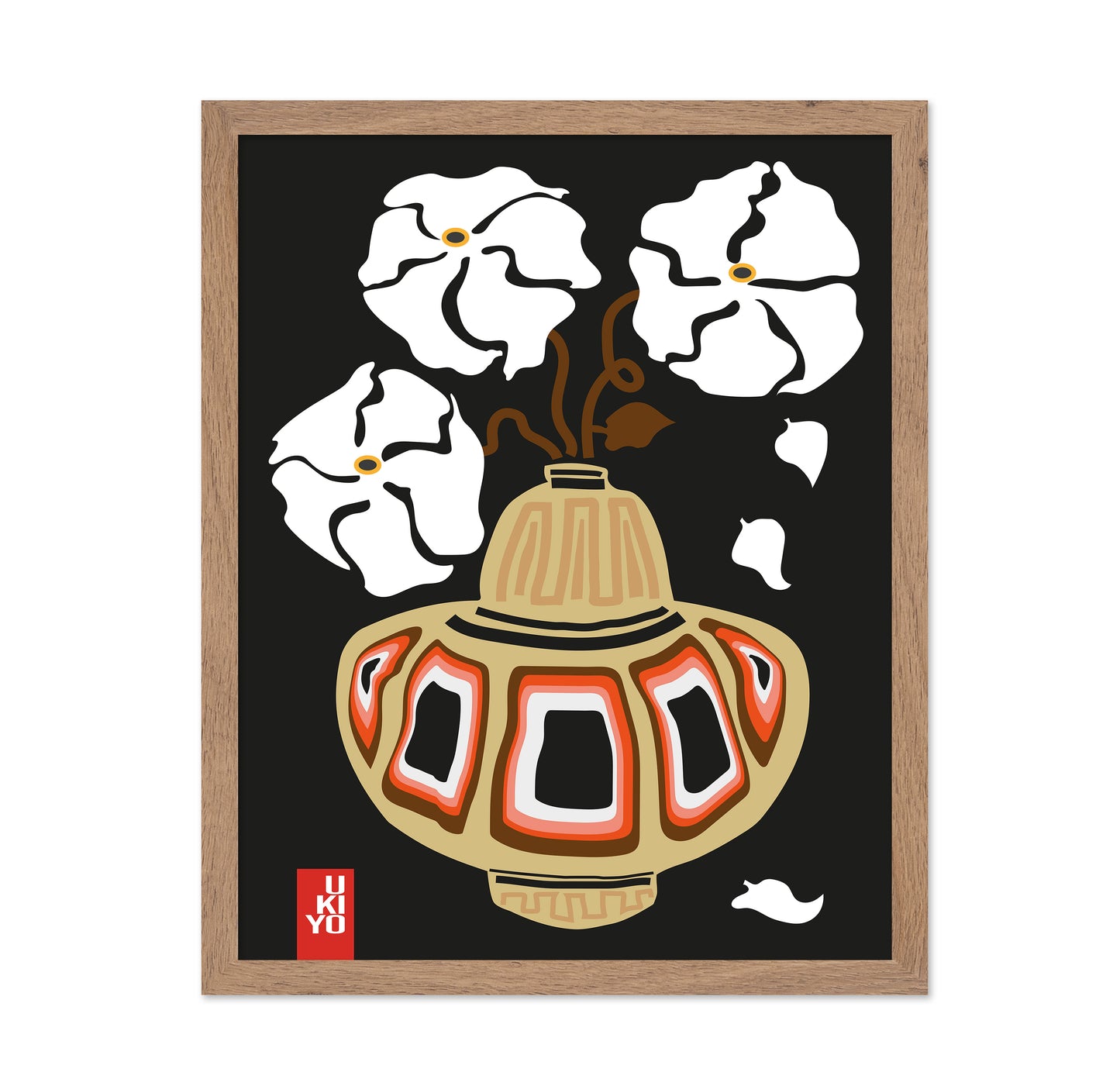 Ukiyo Vase Flower Black