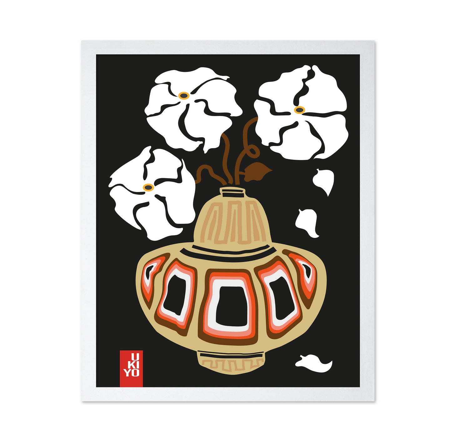 Ukiyo Vase Flower Black
