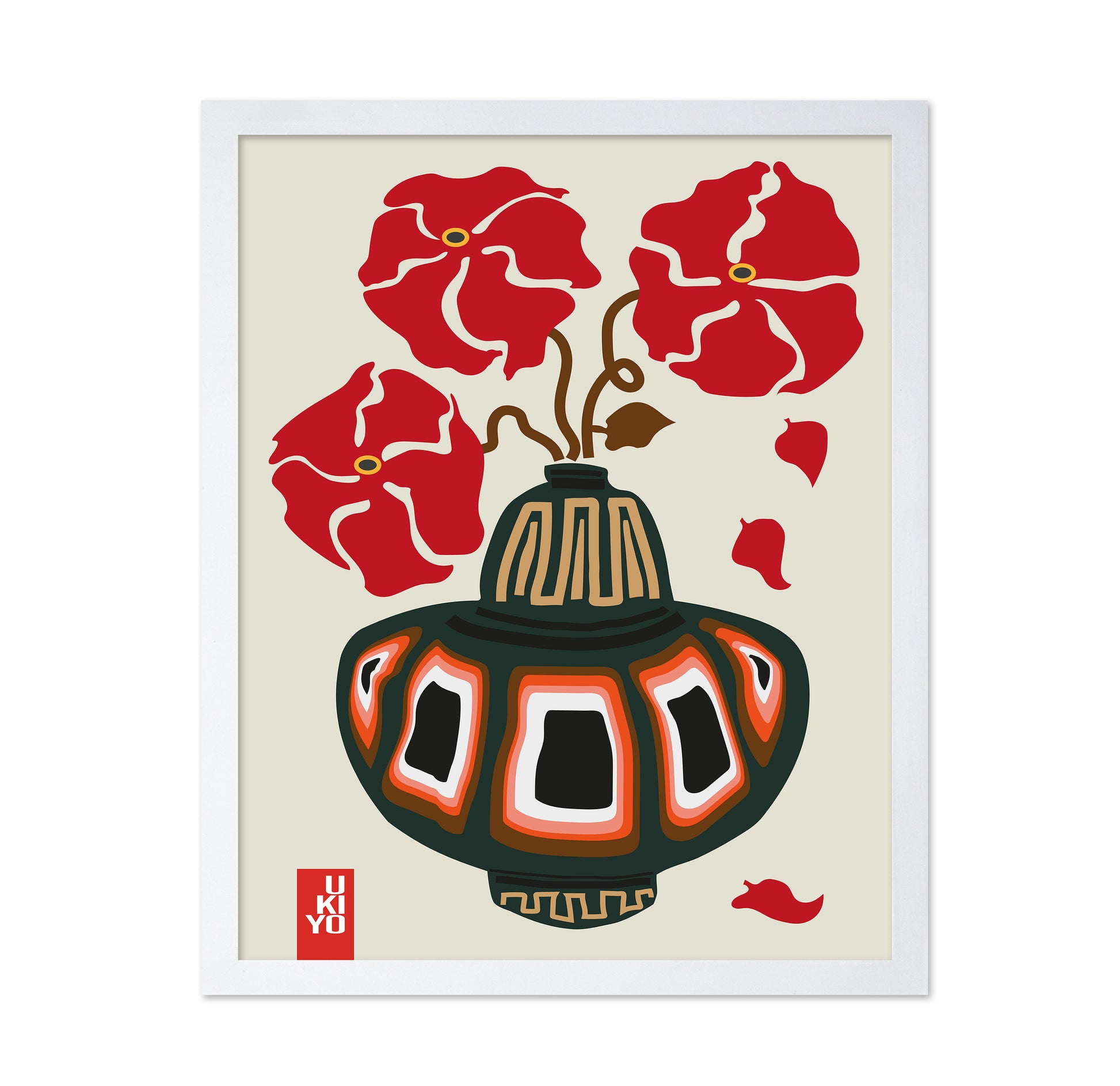 Ukiyo Vase Flower Greige
