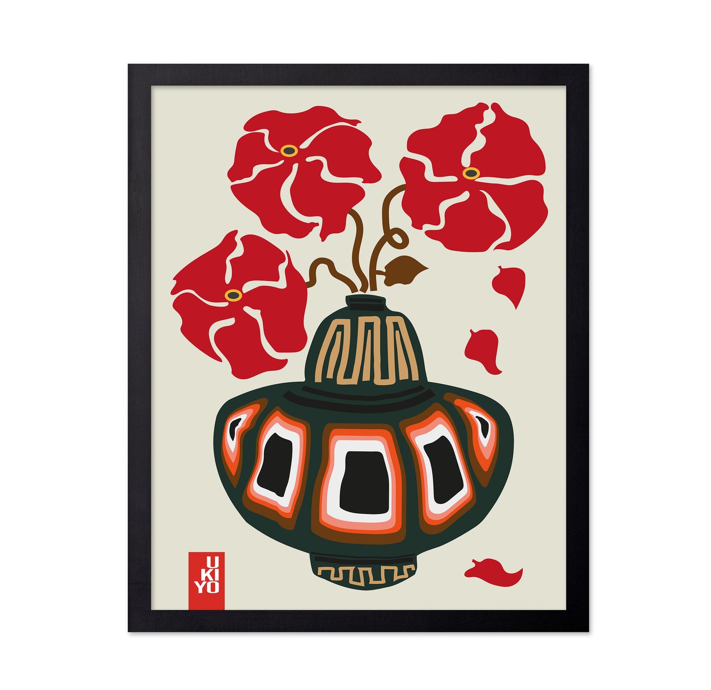 Ukiyo Vase Flower Greige