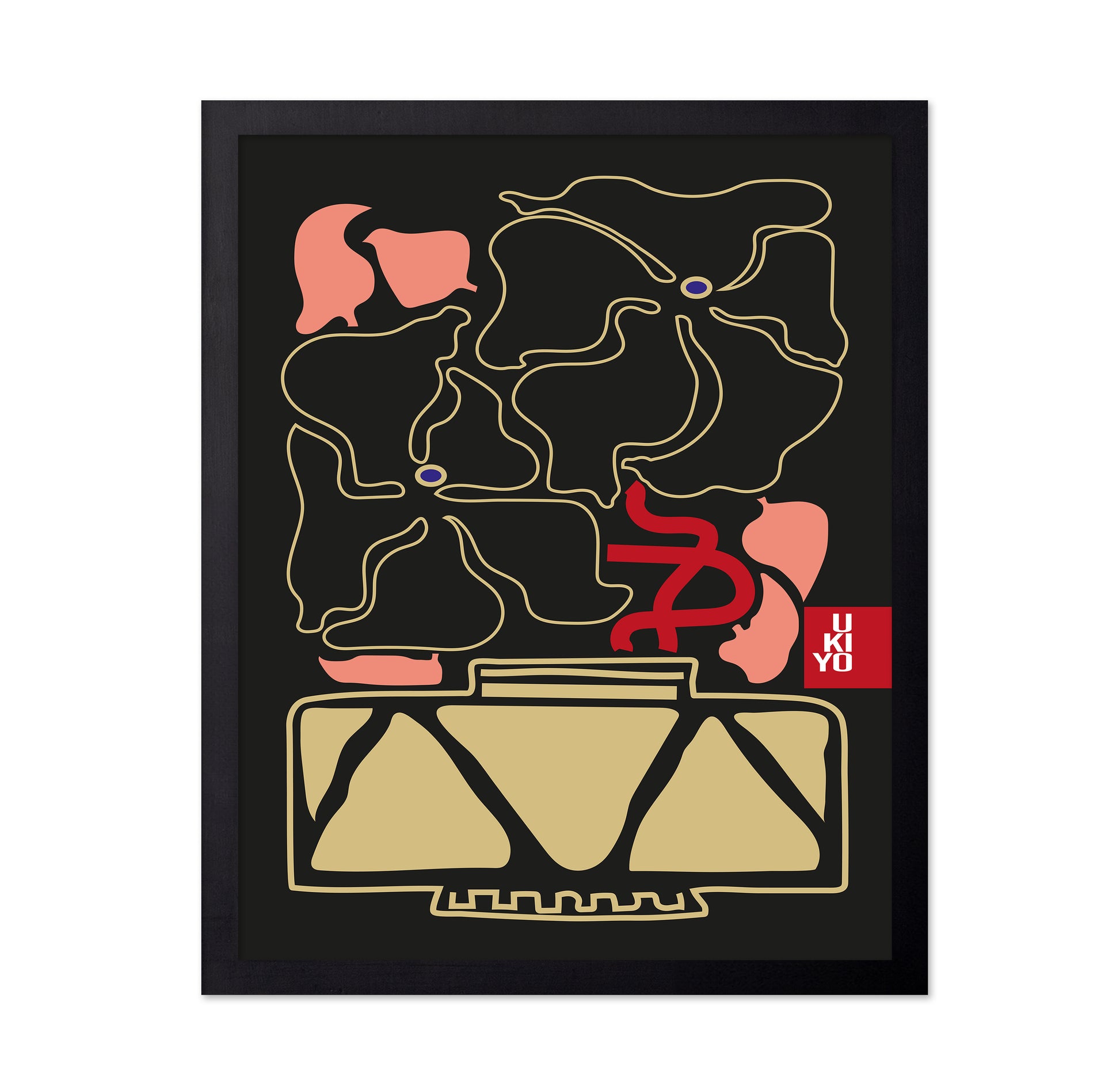 Ukiyo Vase Flower Outline