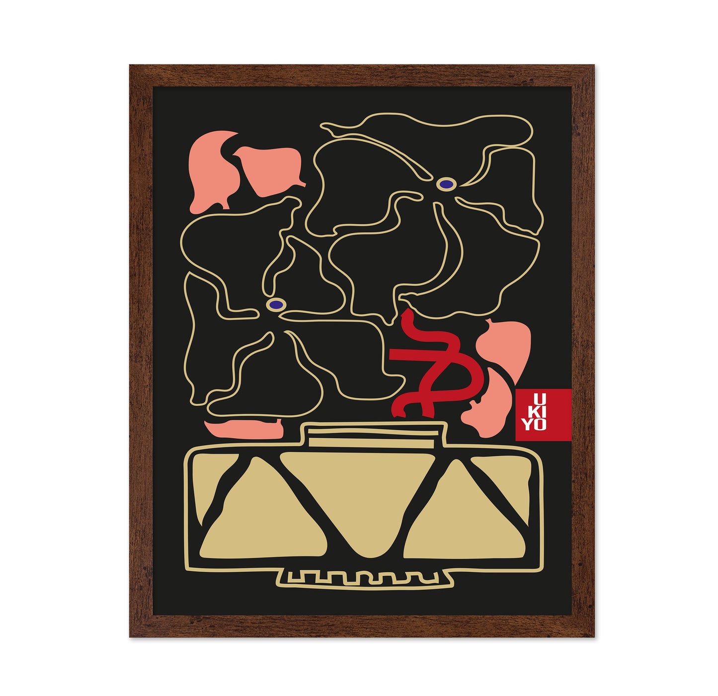 Ukiyo Vase Flower Outline