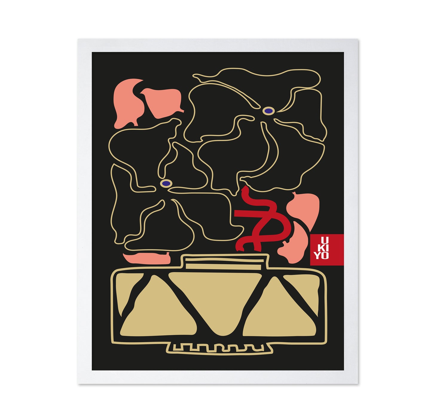Ukiyo Vase Flower Outline