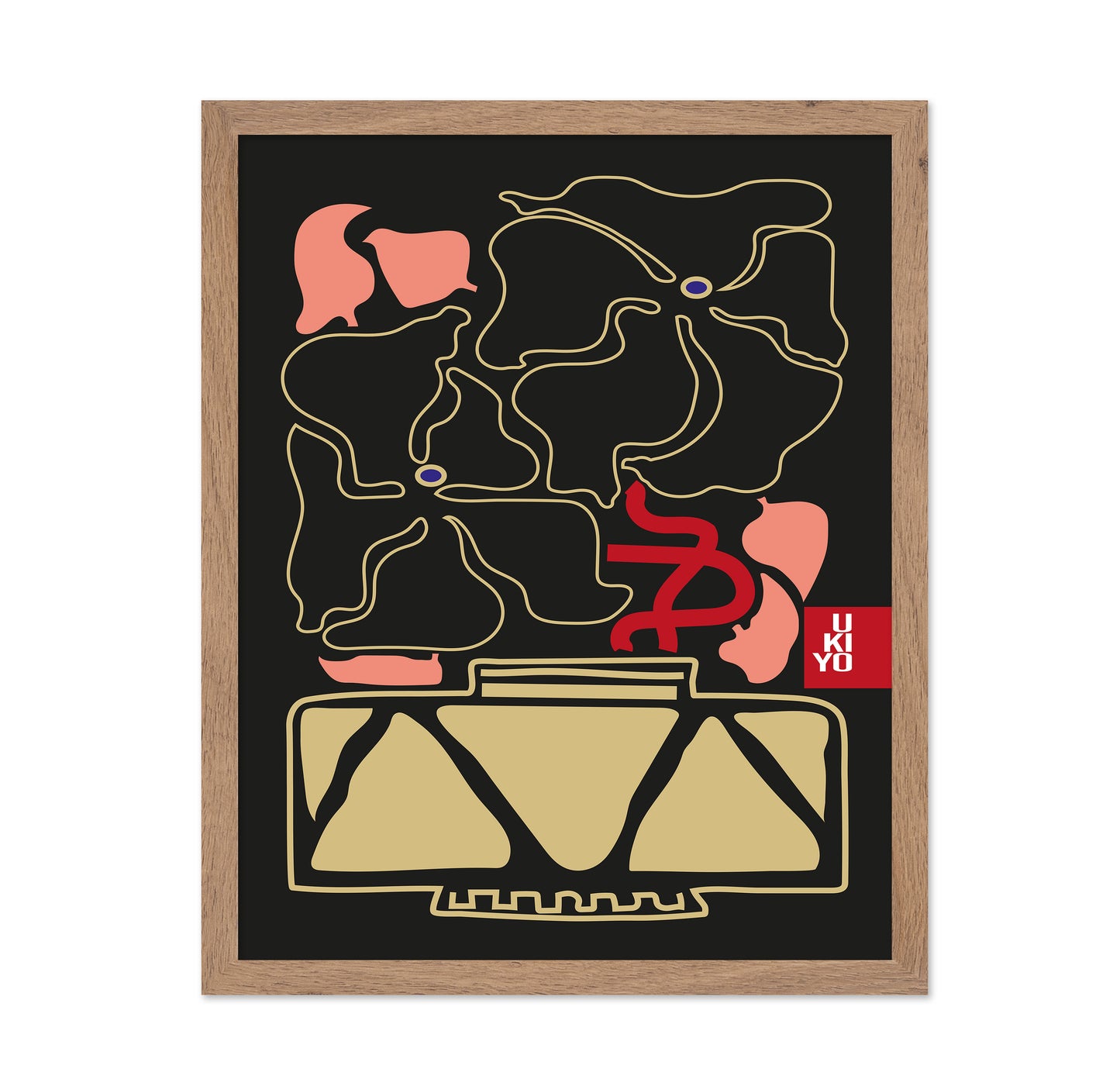 Ukiyo Vase Flower Outline