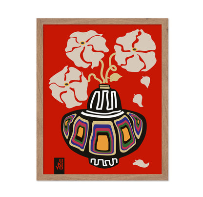 Ukiyo Vase Flower Rainbow Red