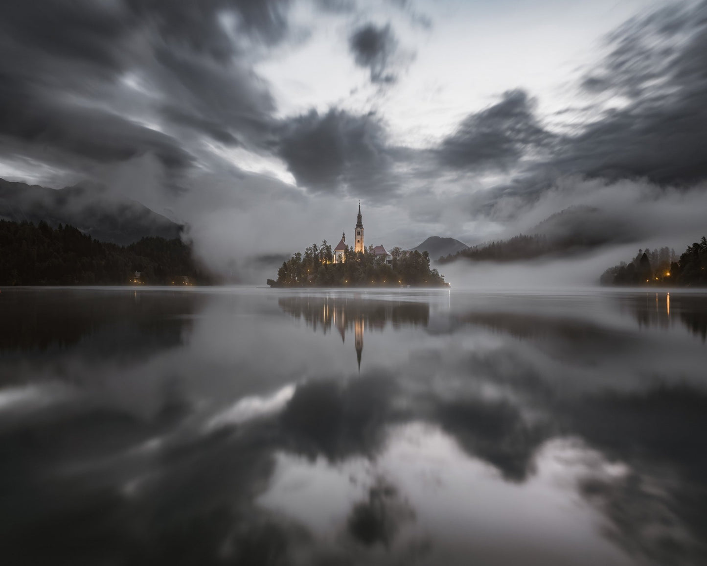Misty Morning On The Lake Bled