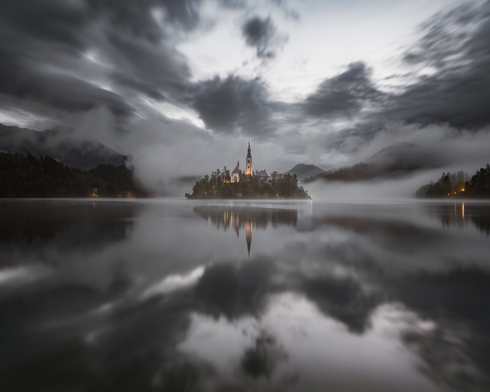 Misty Morning On The Lake Bled