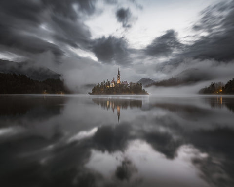 Misty Morning On The Lake Bled