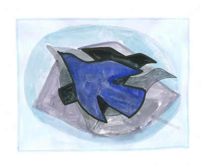 Abstract Blue Bird in Flight