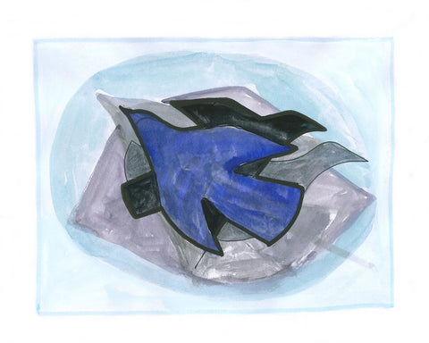 Abstract Blue Bird in Flight