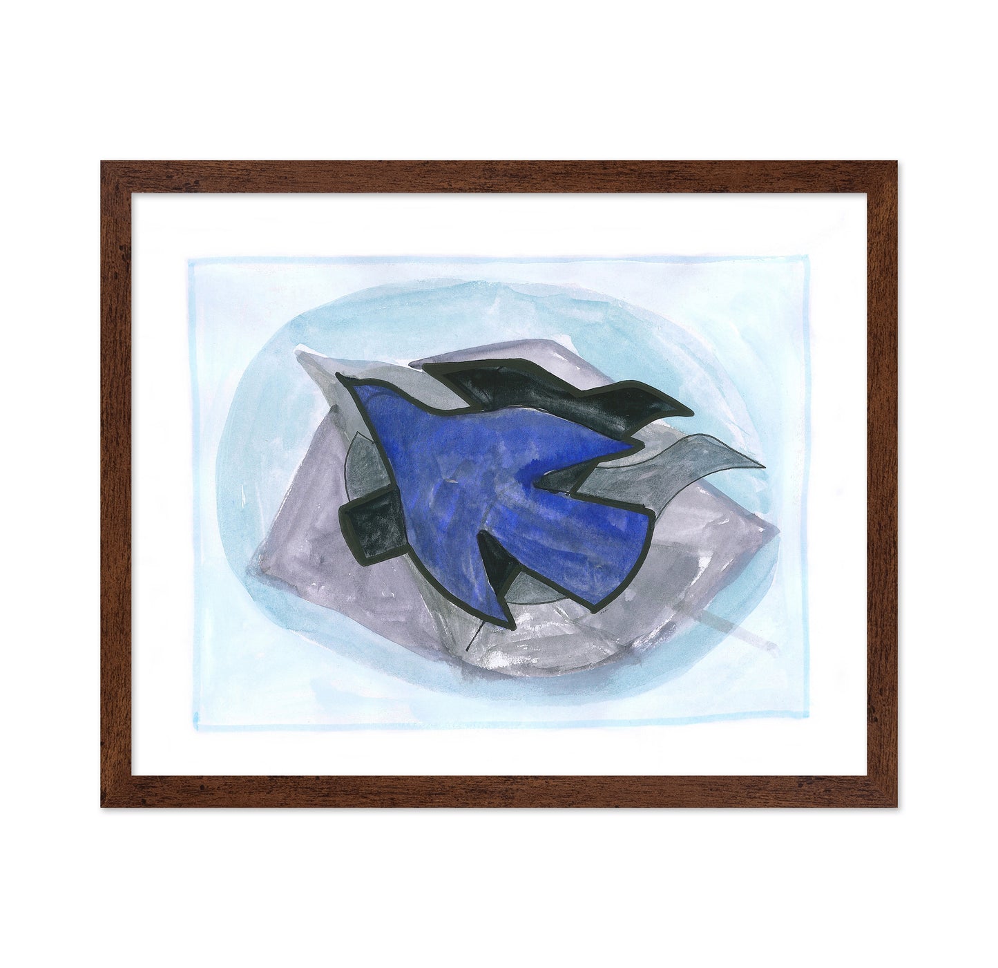 Abstract Blue Bird in Flight