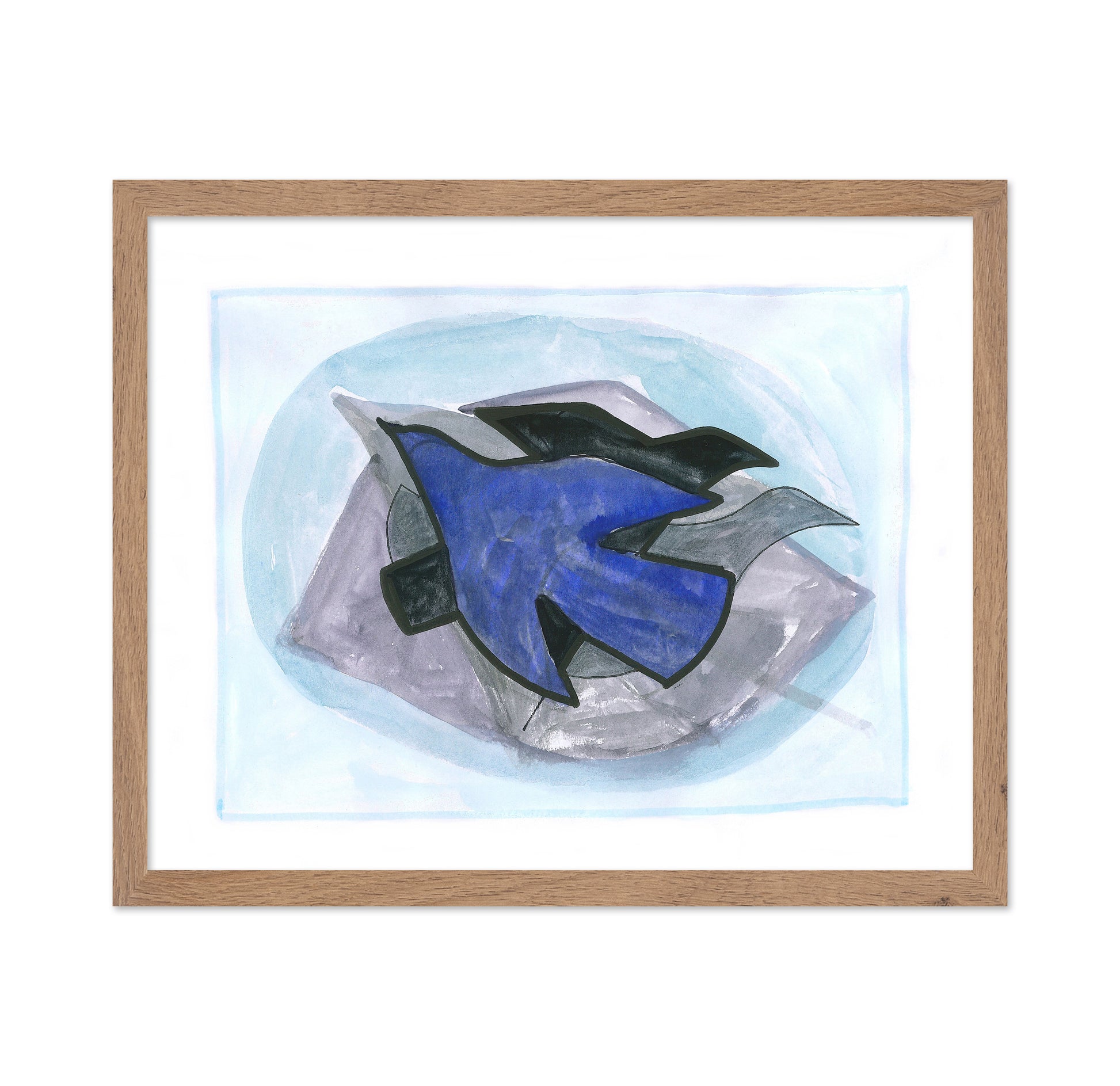 Abstract Blue Bird in Flight
