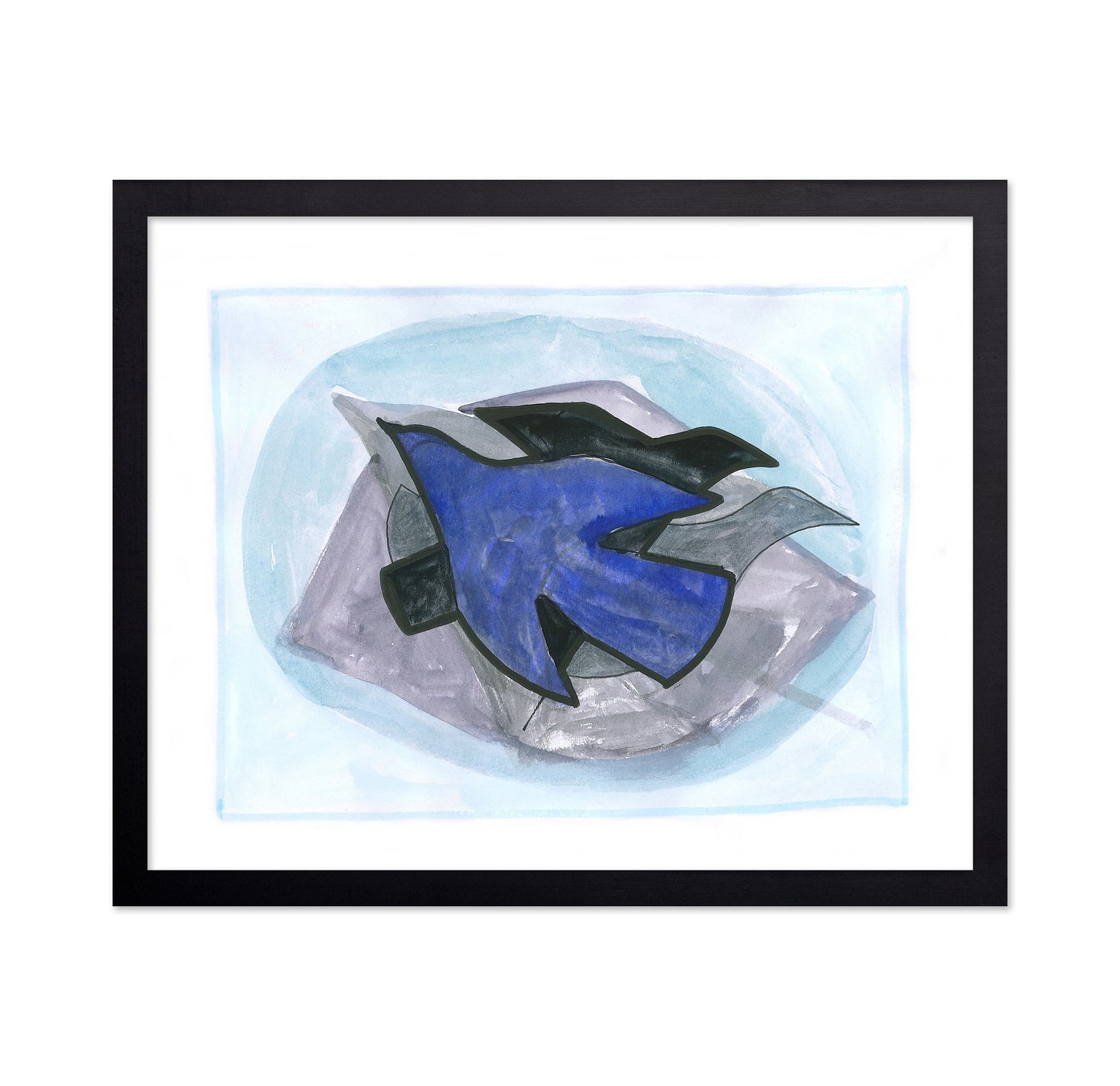 Abstract Blue Bird in Flight