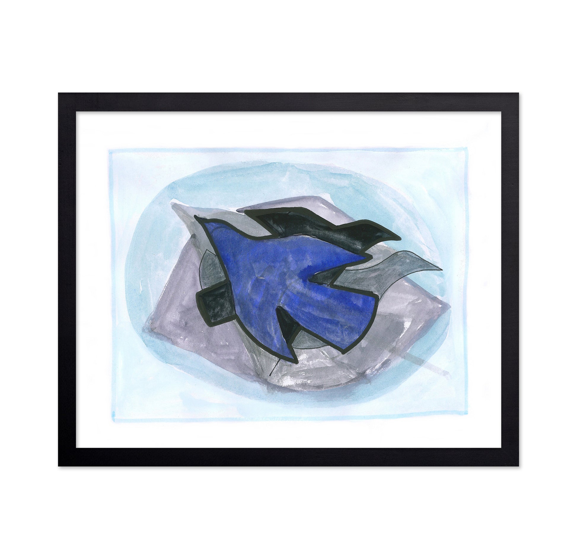 Abstract Blue Bird in Flight