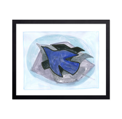 Abstract Blue Bird in Flight