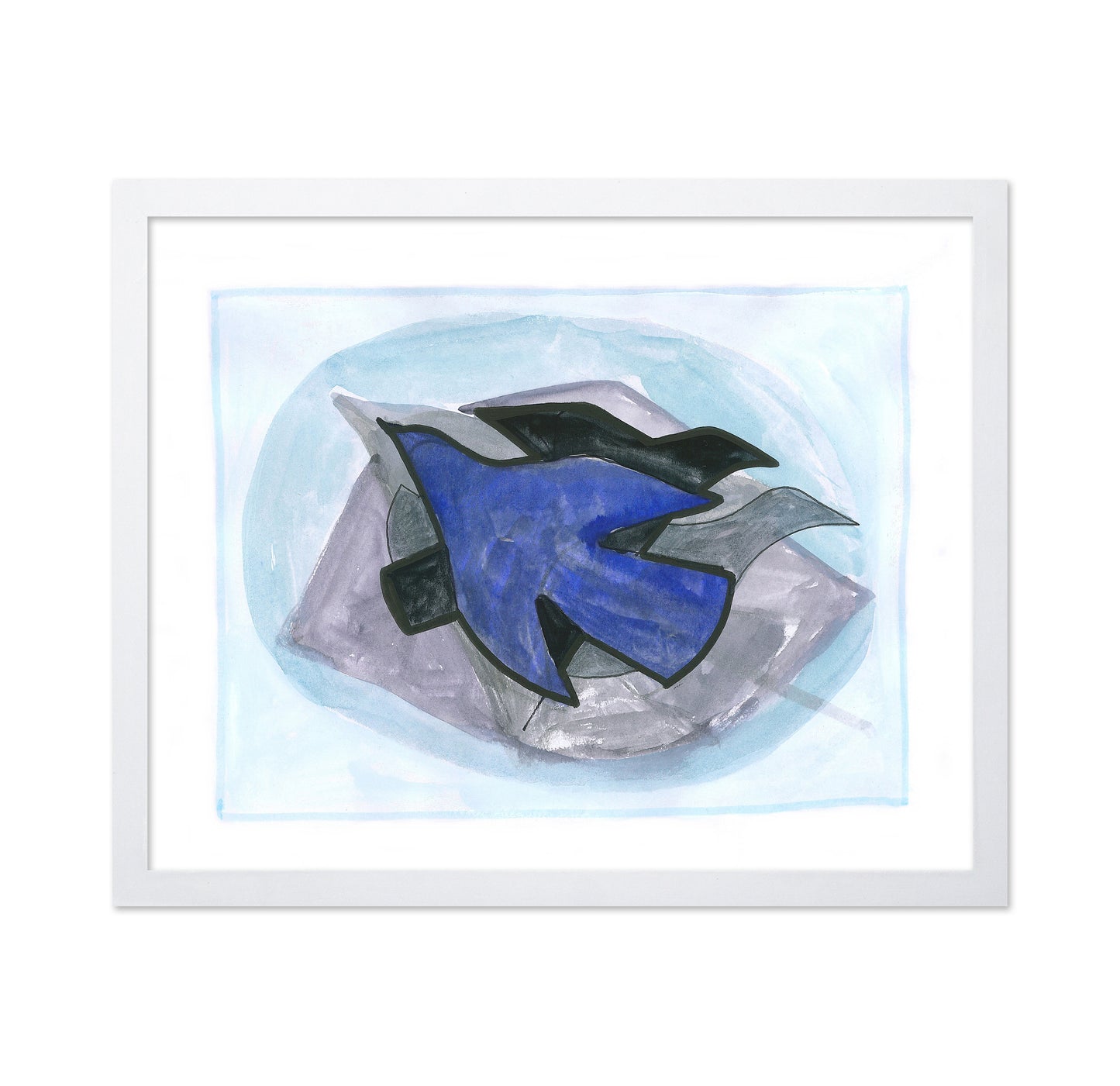 Abstract Blue Bird in Flight