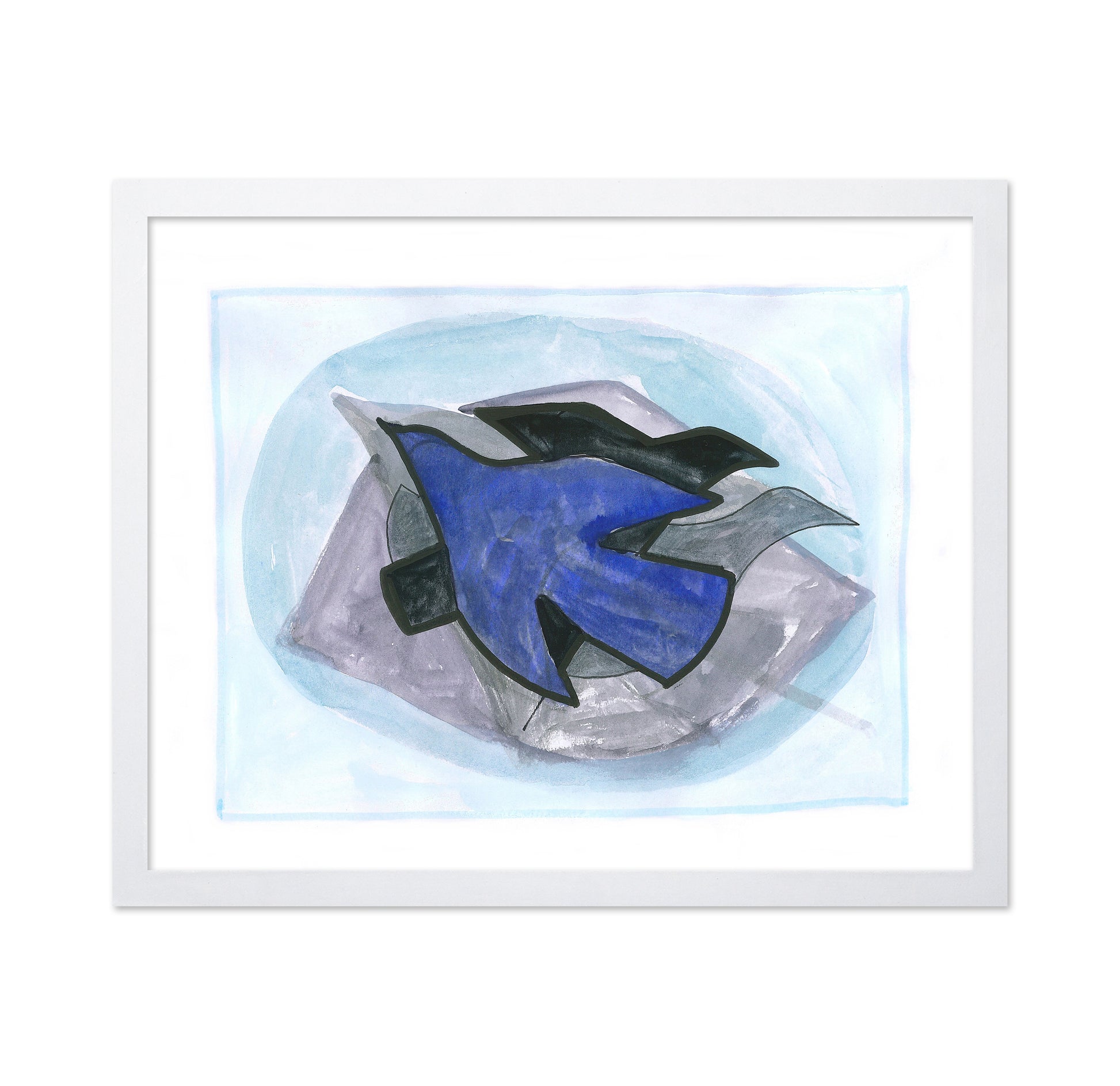 Abstract Blue Bird in Flight