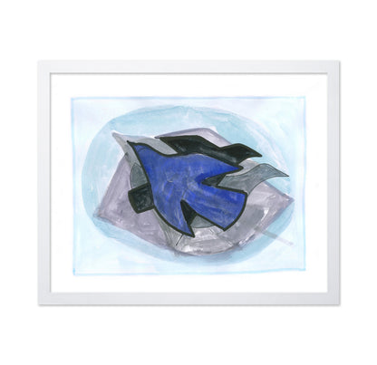 Abstract Blue Bird in Flight