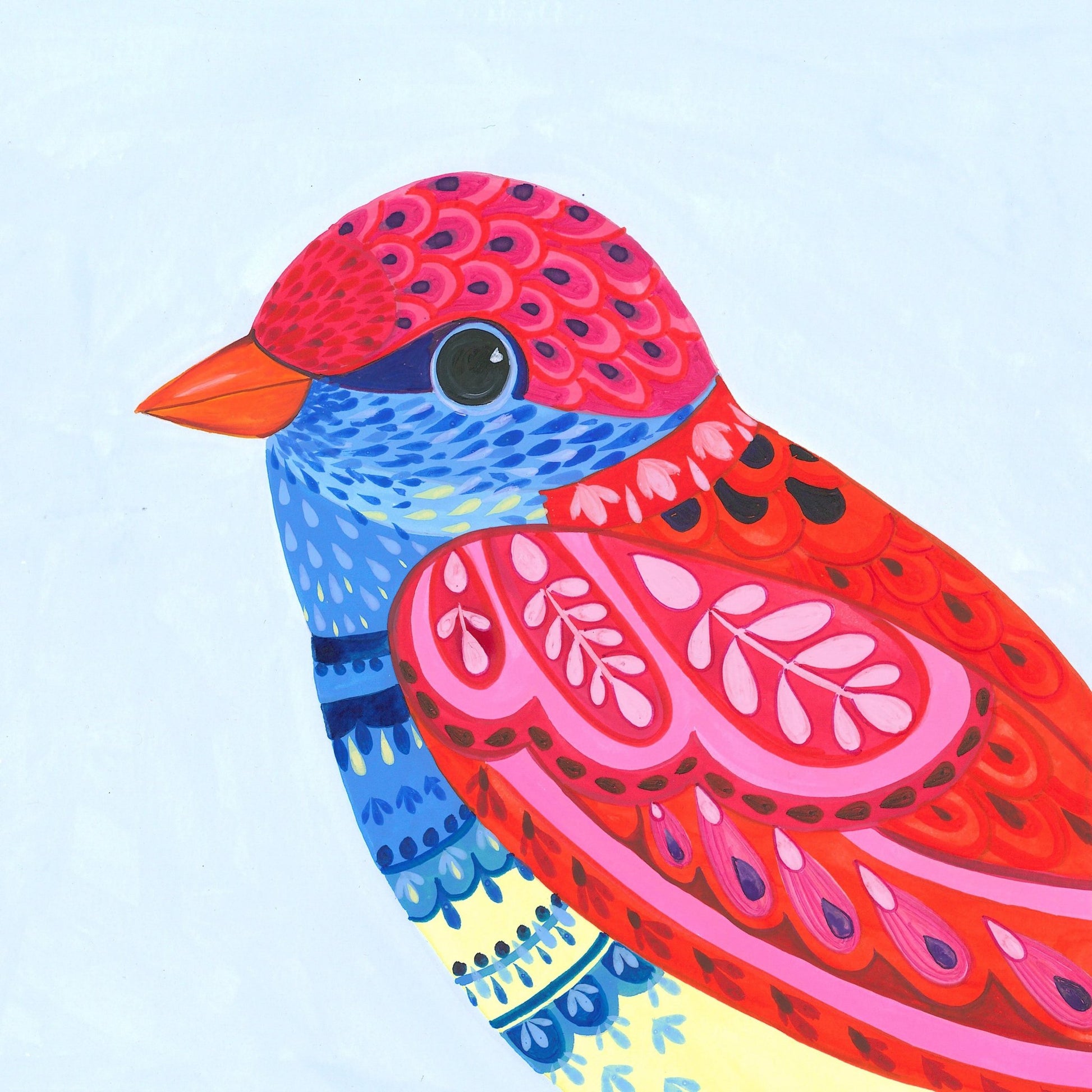 Colored Bird With Intricate Patterns