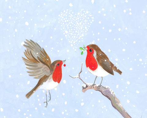 Lovebirds In Snow