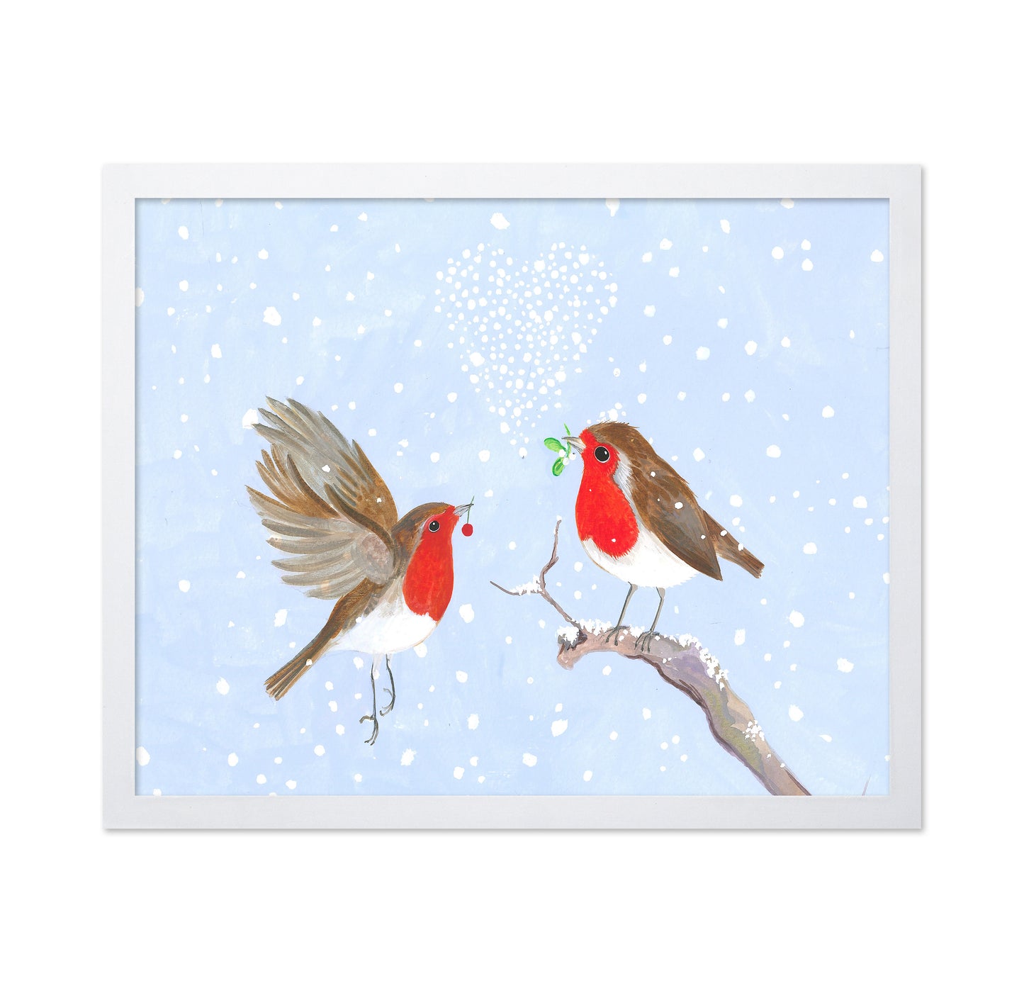 Lovebirds In Snow