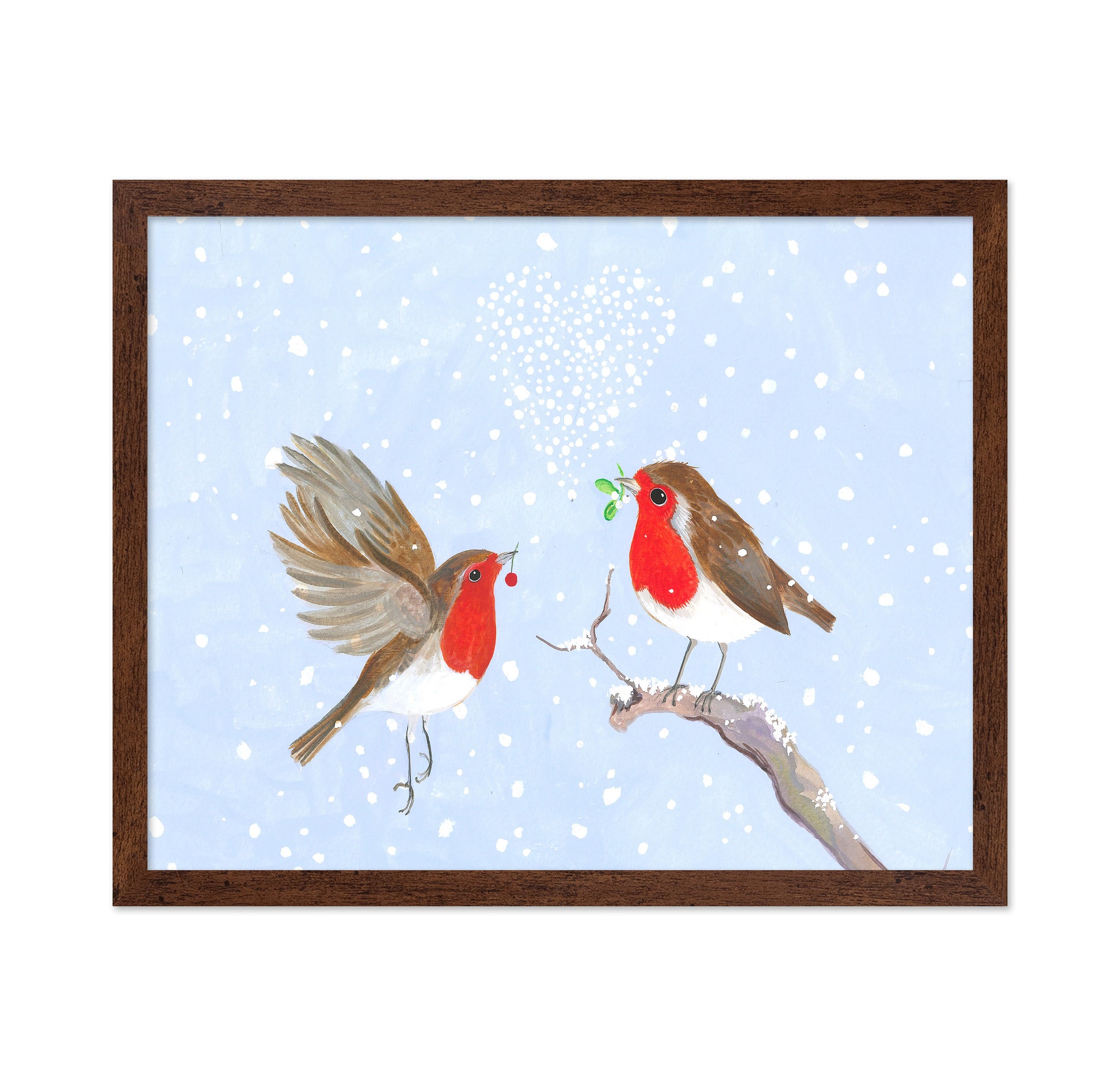 Lovebirds In Snow