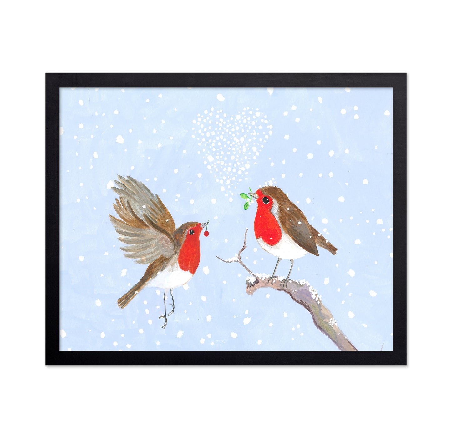 Lovebirds In Snow