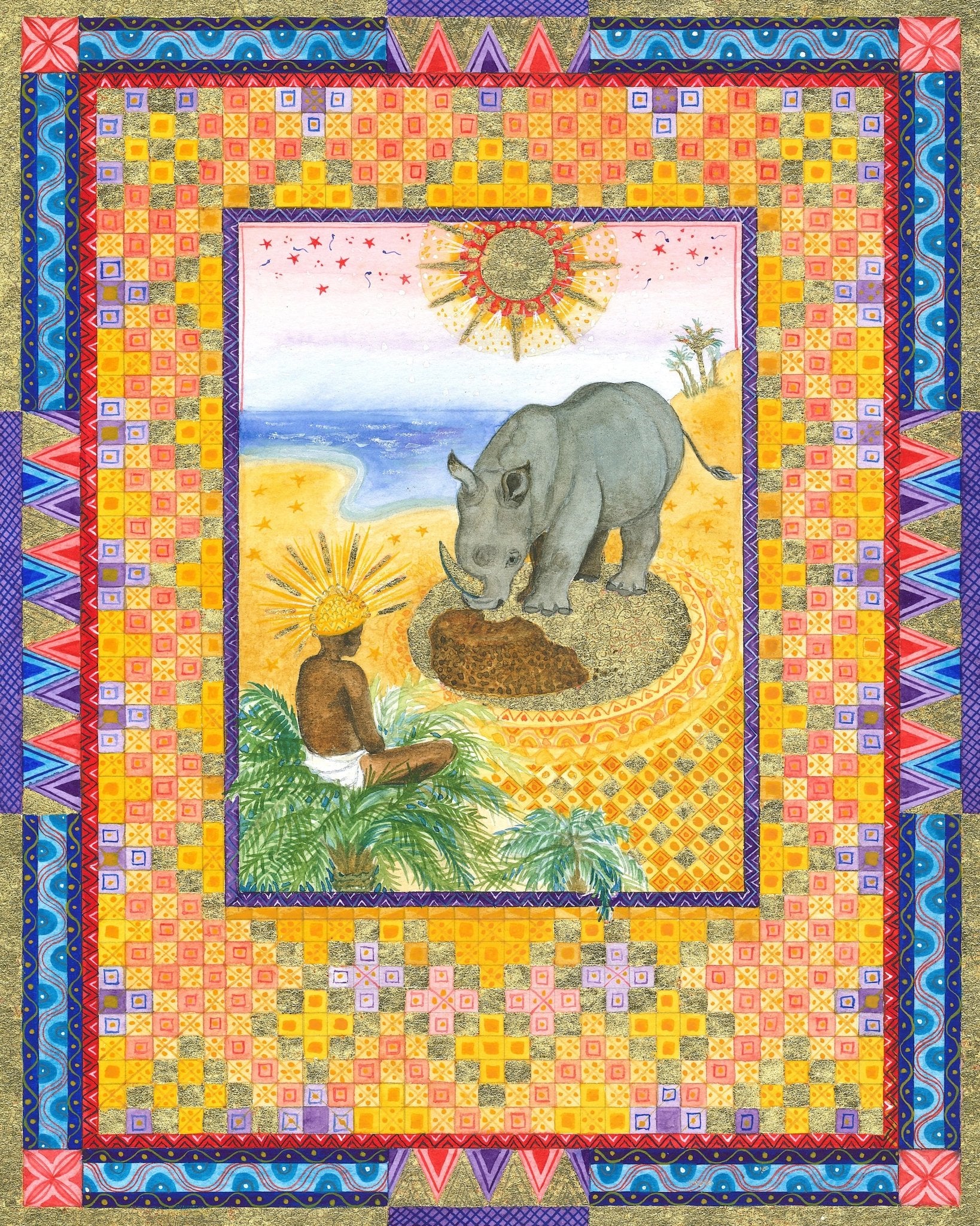 Rhino Folklore Illustration