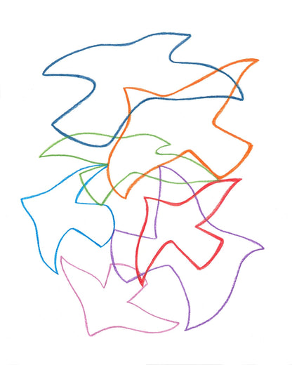 Abstract Birds in Motion