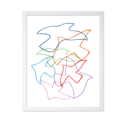 Abstract Birds in Motion