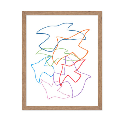 Abstract Birds in Motion