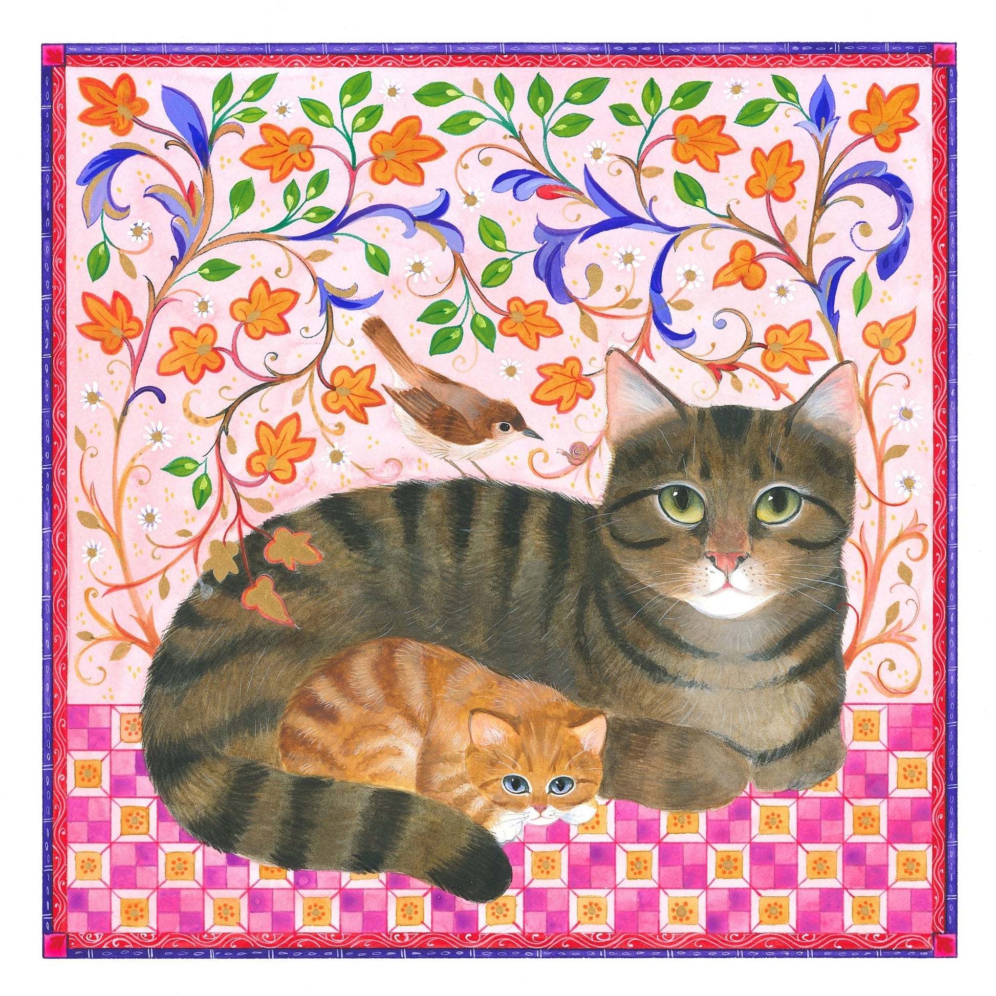 Tabby Cat And Ginger Kitten