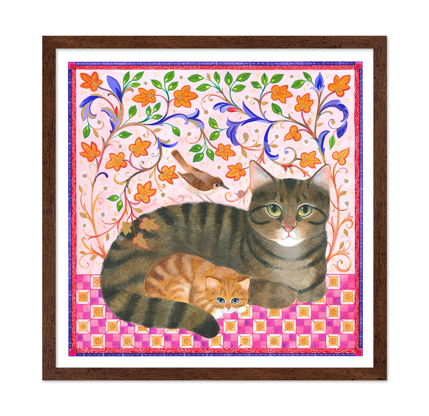 Tabby Cat And Ginger Kitten