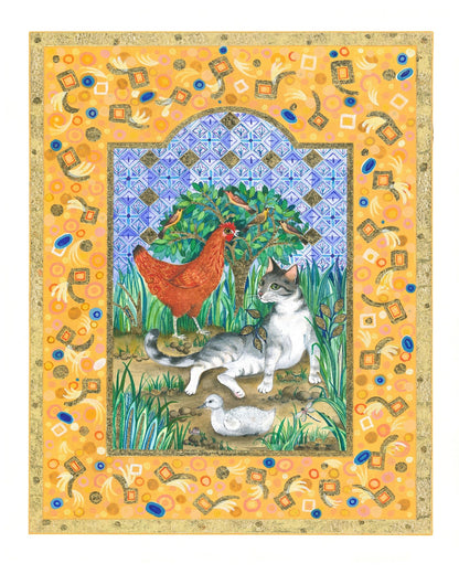 The Cat and the Hen in a Golden Garden