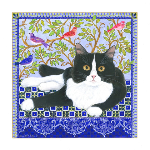 Tuxedo Cat and Birds